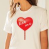 Eat me ❤ Mange-moi ❤ T-Shirt mode dame avec un coeur en sucre d'orge