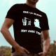 Uomo Moda cotone T-Shirt - Que la Bleue soit avec Toi, 36-Nero
