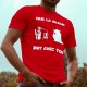 T-shirt coton mode homme - Que la Bleue soit avec Toi, 40-Rouge