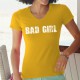 Frauen lustige Mode Baumwolle T-Shirt - Bad Girl, 34-Sonnenblumengelb