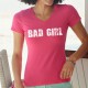 Frauen lustige Mode Baumwolle T-Shirt - Bad Girl, 57-Fuchsia