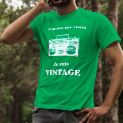 Baumwolle T-Shirt - Vintage radio, 47-Maigrün