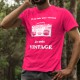 T-shirt coton mode homme - Vintage radio, 57-Fuchsia