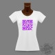 Frauen slim T-Shirt QR-code - Célibataire, Blau