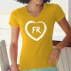 Lady cotton t-shirt - heart shaped brush stroke and FR letters for Canton Fribourg