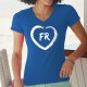Lady cotton t-shirt - heart shaped brush stroke and FR letters for Canton Fribourg