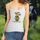 Women's Cow Fashion Top - Tu me fais un câlin ?, White