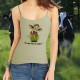 Women's Cow Fashion Top - Tu me fais un câlin ?, Firefly Yellow