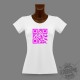 Women's slim T-Shirt QR-code - Célibataire, Magenta