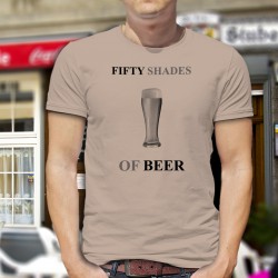 Fifty Shades of Beer ★ Cinquante Nuances de Bières ★ T-shirt humoristique homme avec une bière pression et de 50 nuances de Grey