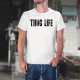 T-Shirt humoristique mode homme - THUG LIFE, White
