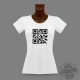 Donna slim T-Shirt QR-code - Célibataire, Nero