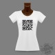 Women's slim T-Shirt QR-code - Célibataire, Black