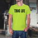 Men's Funny Fashion T-Shirt - THUG LIFE, Safety Yellow