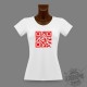 T-Shirt Slim QR-Code "Célibataire", QR-Code Rouge