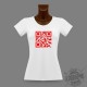 Women's slim T-Shirt QR-code - Célibataire, Red