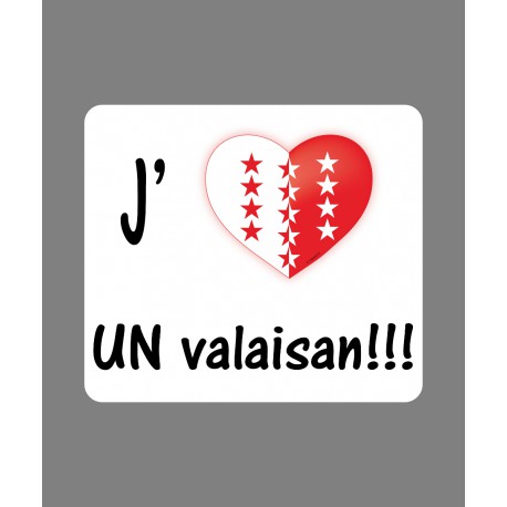 Sticker - J'aime un Valaisan - pour voiture