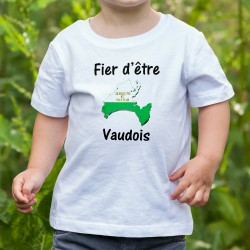 Youth fashion T-shirt - Fier d'être Vaudois, White