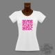 T-Shirt Slim QR-Code "Célibataire", QR-Code Rose