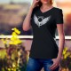 Frauen Mode Baumwolle T-Shirt - Venus Engel, 36-Schwarz