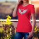 Frauen Mode Baumwolle T-Shirt - Venus Engel, 40-Rot