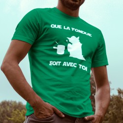 Que la Fondue soit avec Toi ★ Yoda ★ T-Shirt coton homme caquelon à fondue au fromage