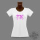 T-Shirt funny moulant "Ne pas toucher aux filles", Magenta