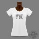 T-Shirt humorsitque moulant "Ne pas toucher aux filles", Noir