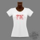 T-Shirt funny moulant "Ne pas toucher aux filles", Rouge