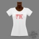 Women's Slim Funny T-Shirt - Ne pas toucher aux filles, Red
