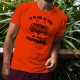 Men's Funny T-Shirt - Vintage Flower Power, Safety Orange