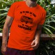 Uomo Funny T-Shirt - Vintage Flower Power, Safety Orange