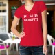 Frauen lustige Mode Baumwolle T-Shirt - Je suis DZODZETTE, 40-Rot