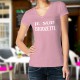Frauen lustige Mode Baumwolle T-Shirt - Je suis DZODZETTE, 52-Rose