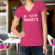 Donna stile moda cotone T-Shirt - Je suis DZODZETTE, 57-Fucsia