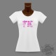 T-Shirt moulant "Ne pas toucher aux filles", Violet