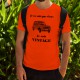 T-Shirt humoristique mode homme - Vintage Renault 4L, Safety Orange