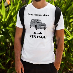 Uomo moda umoristica T-Shirt - Vintage Renault 4L, White