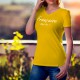 T-shirt mode coton Dame - Française, What else ?, 34-Tournesol