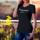 Donna cotone T-Shirt - Française, What else ?, 36-Nero