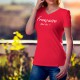 Donna cotone T-Shirt - Française, What else ?, 40-Rosso