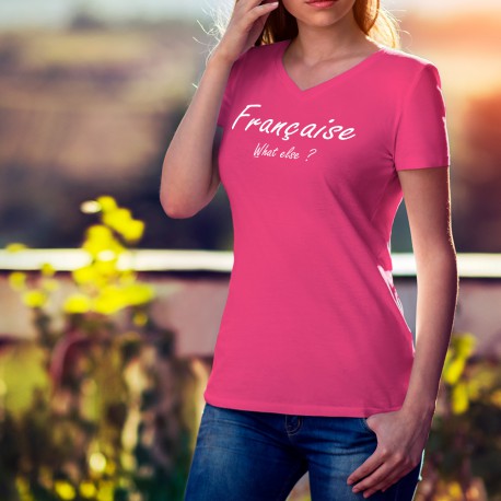 Baumwolle T-Shirt - Française, What else ?, 57-Fuchsia