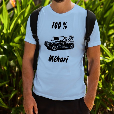 Uomo moda umoristica T-Shirt - 100 % Méhari, Blizzard Blue