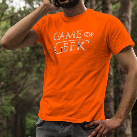 Men's Fashion cotton T-Shirt - Game of Geek, 44-Orange