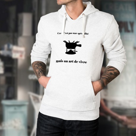Lustig Herren Kapuzen-Sweatshirt - Fondue, Art de vivre
