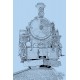 T-Shirt "Locomotive à vapeur" détail Blizzard Blue