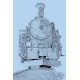 T-Shirt "Locomotive à vapeur" détail Blizzard Blue