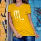 T-shirt mode coton Dame - signe astrologique Scorpion, 34-Tournesol