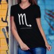 Frauen Mode Baumwolle T-Shirt - Sternbild Skorpion , 36-Schwarz