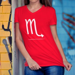T-shirt mode coton Dame - signe astrologique Scorpion, 40-Rouge